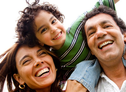 Family Laughing Outside